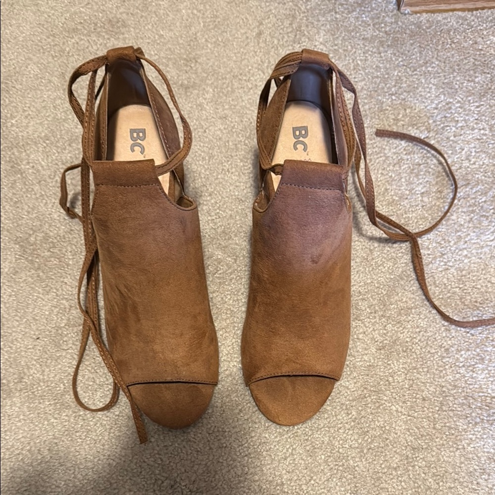 Women's Brown Peep-Toe Shoes